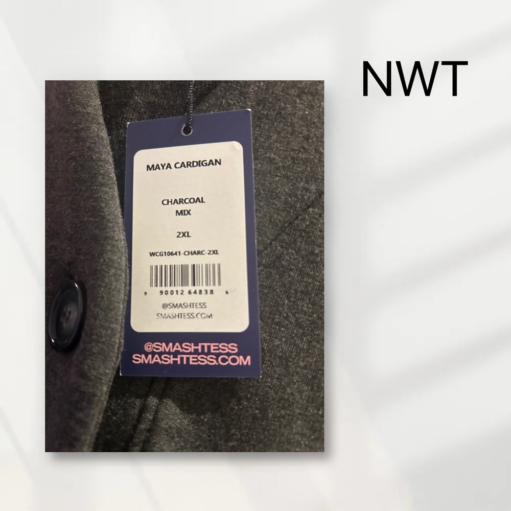 🇨🇦🆕NWT SMASH + TESS |2XL| Cozy minimalist Maya Lightweight Charcoal Cardigan* - Picture 10 of 16